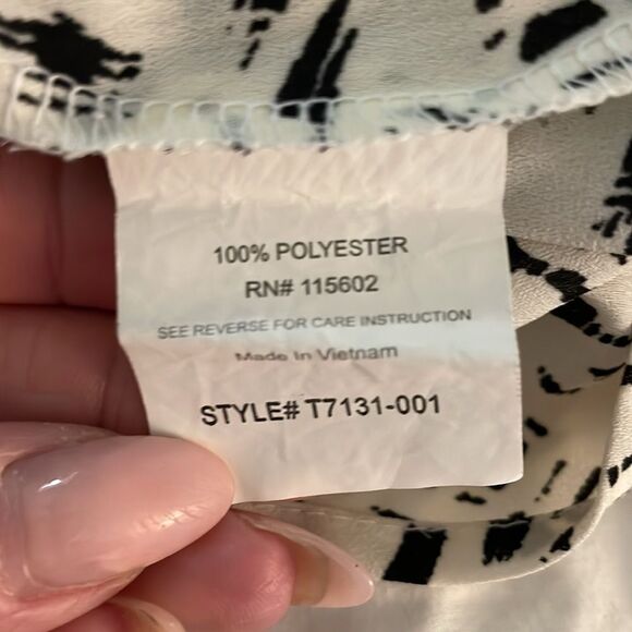 Lush cream and black Geometric Blouse Top for Women | size M - Picture 7 of 7